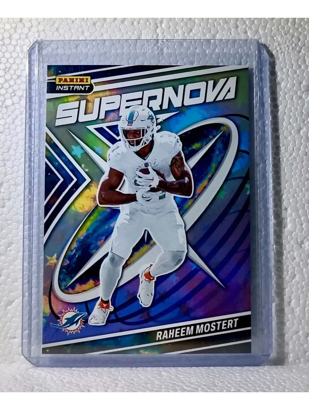 Raheem Mostert 2023 Panini NFL #14 Supernova Football Card Miami Dolphins 1/481